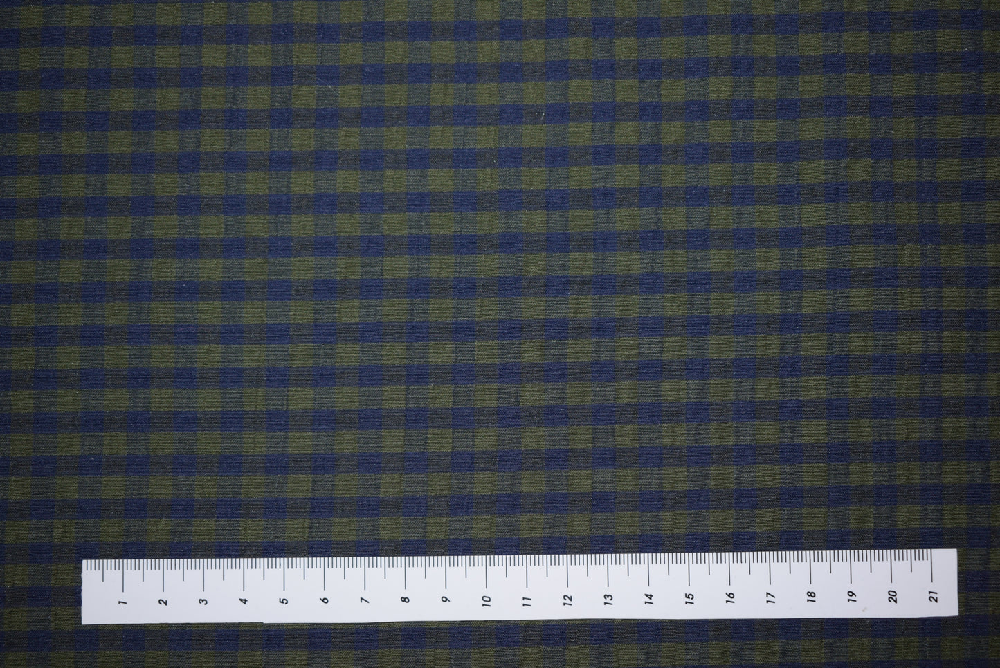 'Rowan' Seersucker - Moss & Navy (Fabric Godmother Collection)