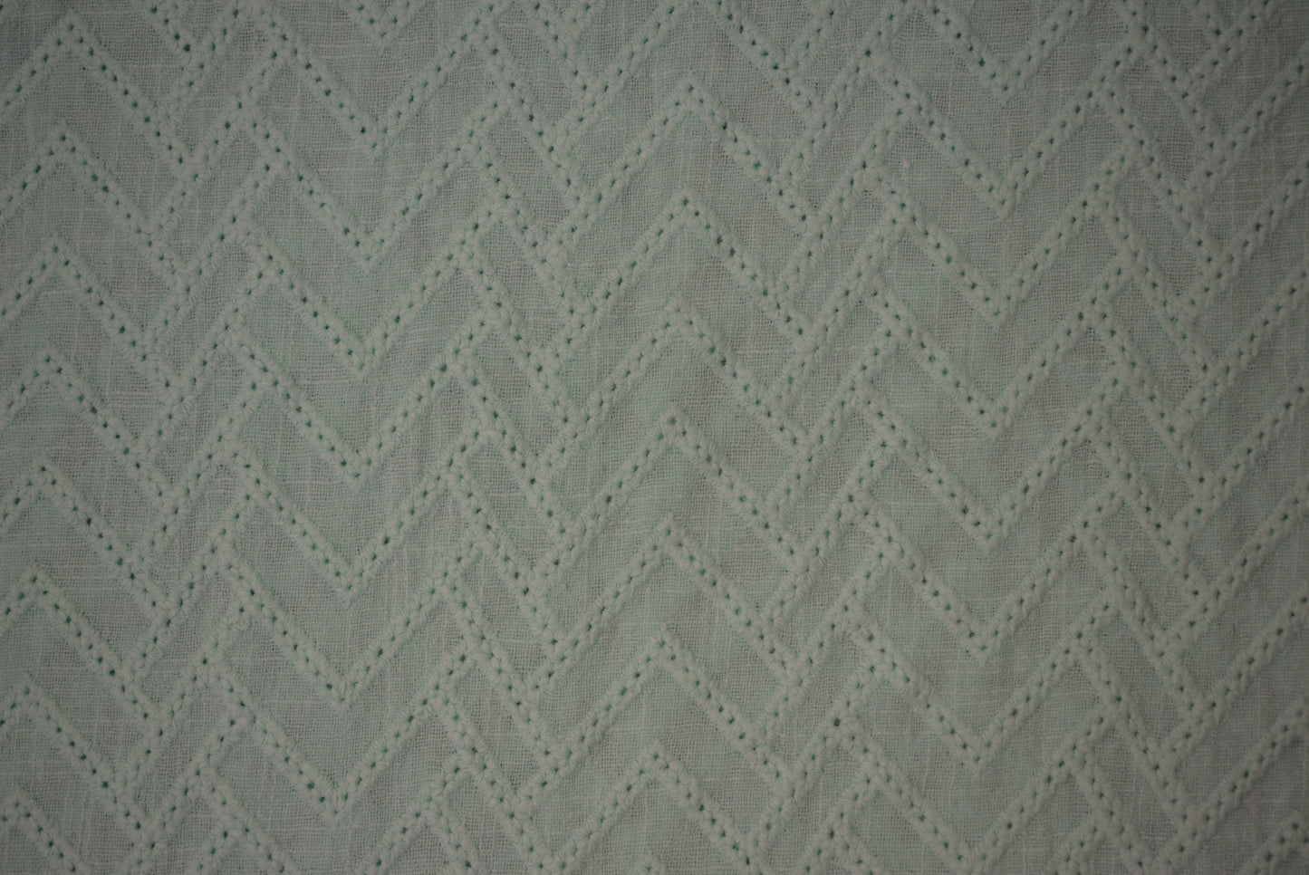 Chevron Embroidered Slub Cotton
