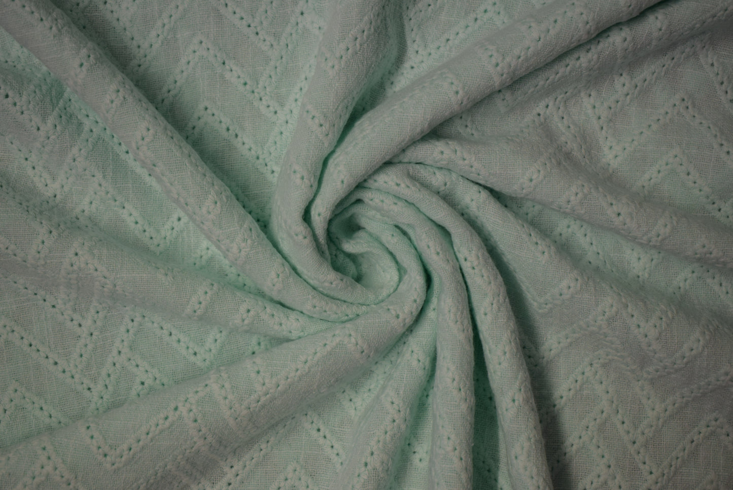 Chevron Embroidered Slub Cotton
