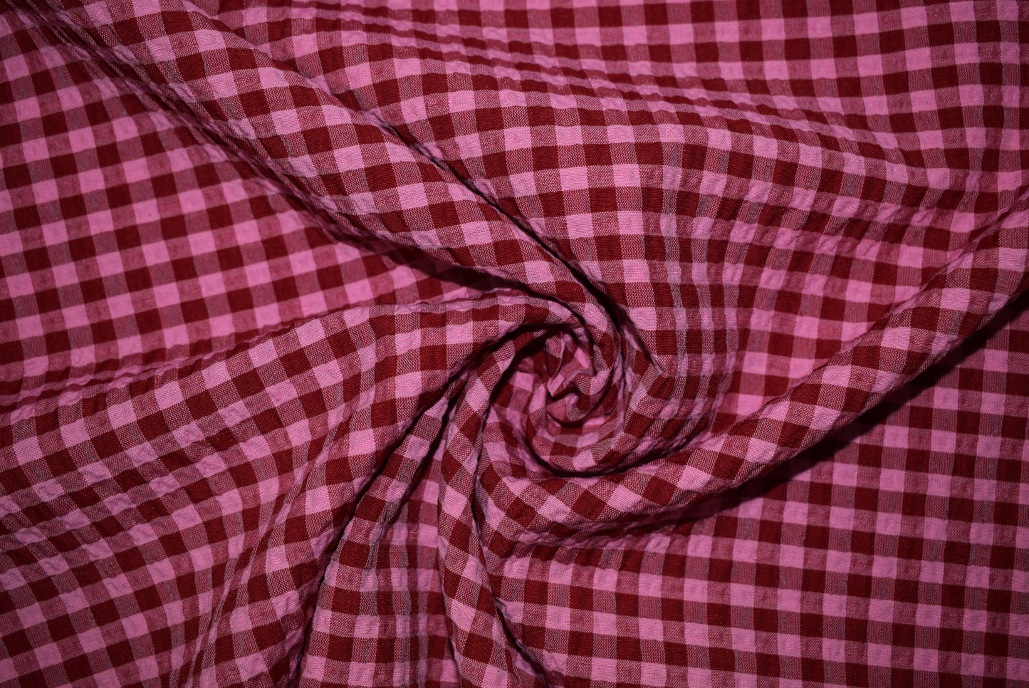 'Rowan' Seersucker - Moss & Navy (Fabric Godmother Collection)