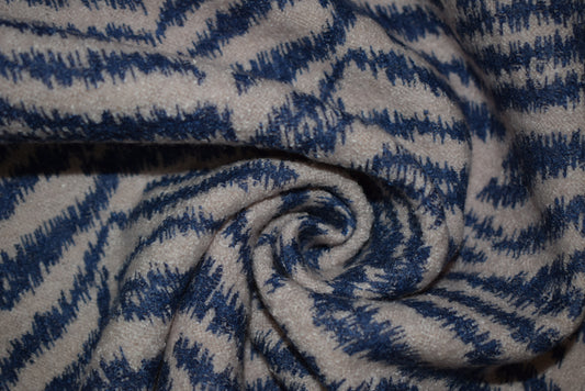 'Zebra' Print Boiled Wool Type Knit