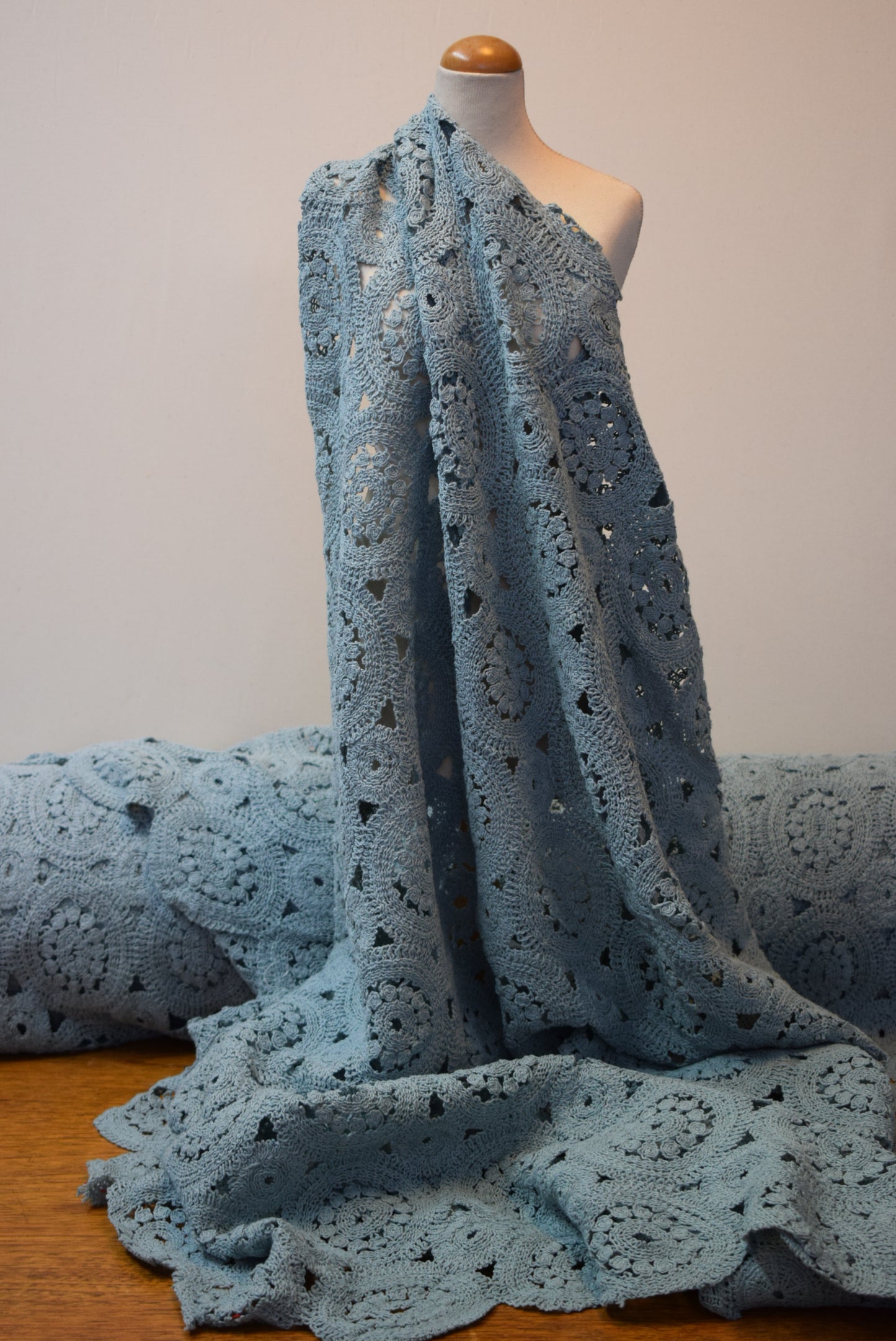 Pale Aqua 'Crochet' Lace