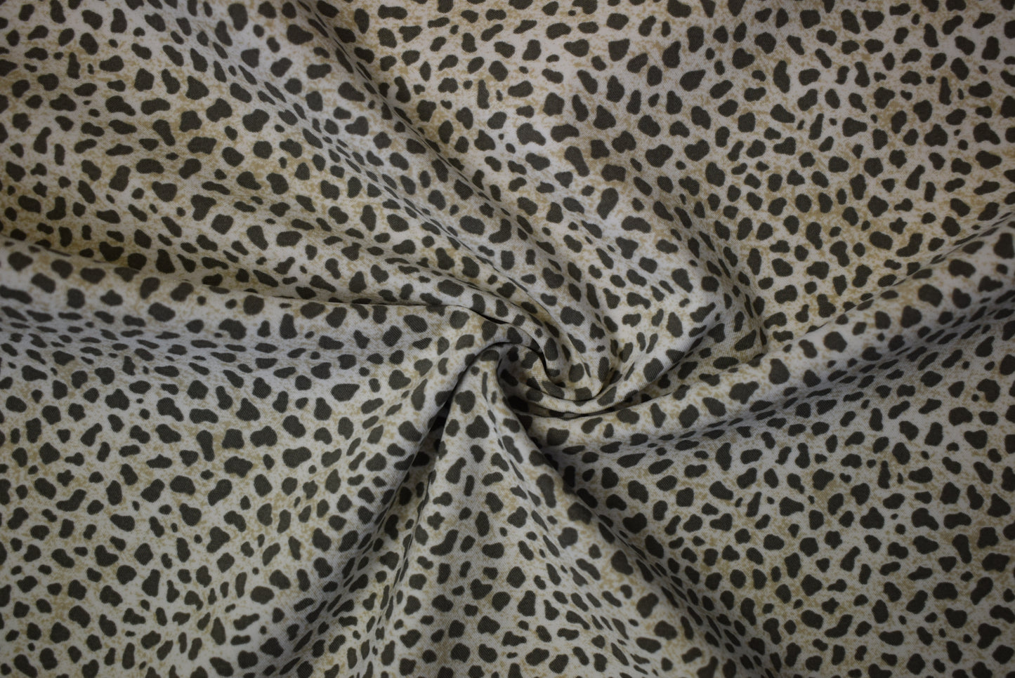 'Olive Cheetah' Printed Stretch Sateen