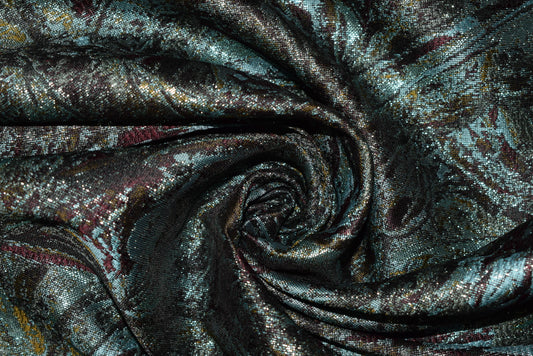 'Exotica' Metallic Brocade - Green
