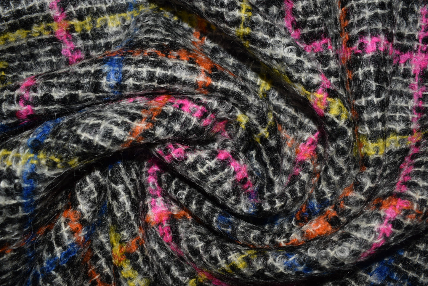 Multi-Colour Check Boucle Tweed