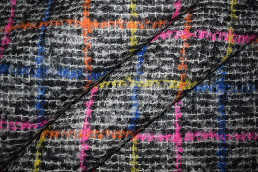 Multi-Colour Check Boucle Tweed