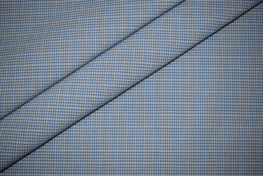 Blue Mini Check with Stretch