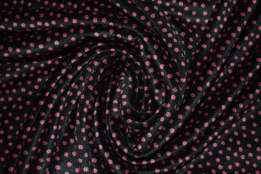 Cerise Spot on Black Velour